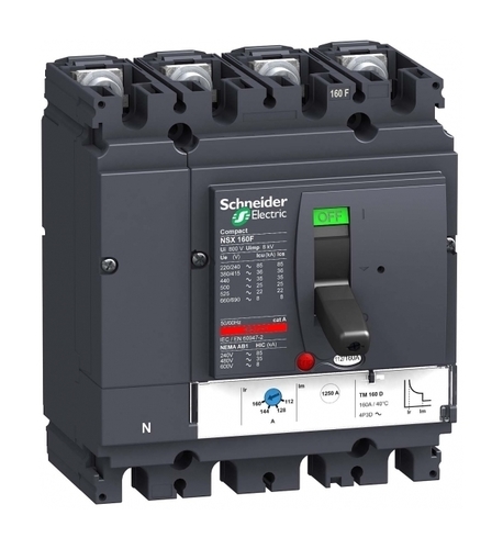 Силовой автомат Schneider Electric Compact NSX 160, TM, 36кА, 4P, 125А