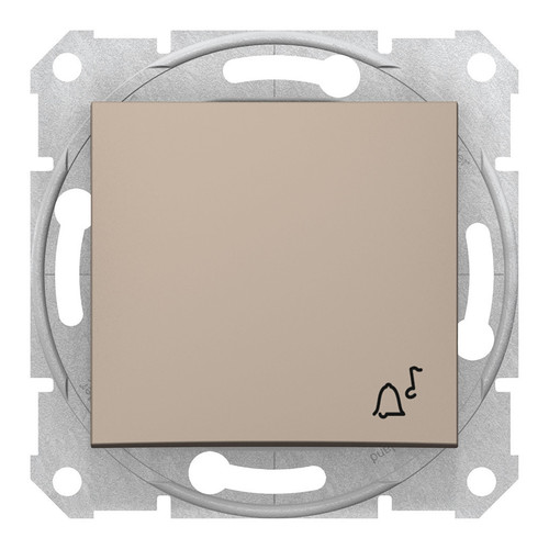 Выключатель 1-клавишный кнопочный Schneider Electric SEDNA, скрытый монтаж, титан