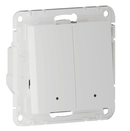 Умный выключатель двухклавишный Systeme Electric/Sber ATLASDESIGN SMART скрытый монтаж, с подсветкой, с нейтралью, белый