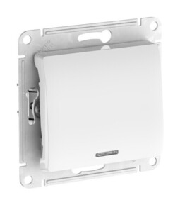 Выключатель 1-клавишный Systeme Electric GLOSSA, с подсветкой, скрытый монтаж, быстрозажимные клеммы, белый