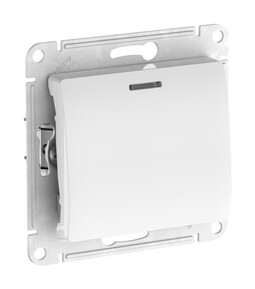 Переключатель 1-клавишный Systeme Electric GLOSSA, с подсветкой, скрытый монтаж, быстрозажимные клеммы, белый